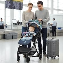R for Rabbit Pocket Stroller Lite Stroller for Kids | Portable Travel Friendly Pre Installed Baby Trolley Pram for Newborn Boys & Girls of Age 0-3 Years (Grey)