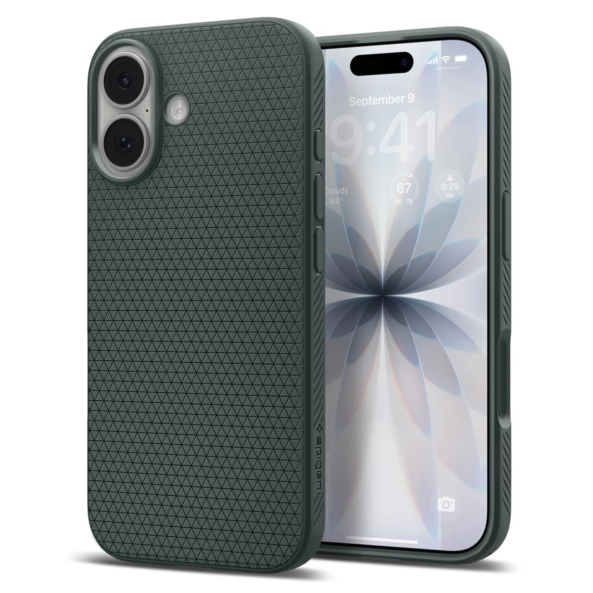 Spigen Liquid Air Back Cover Case for iPhone 17, Durable Protection, Air Cushion Technology - TPU | Abyss Green