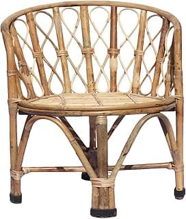 Cane Bamboo Chair with Cushion - Brown