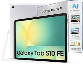 Samsung Galaxy Tab S10 FE, S Pen in-Box, 27.7 cm (10.9 inch) Display, AI Writing, Desktop Mode, Pre Loaded Pro Apps, 12 GB RAM, 256 GB Storage, Wi-Fi + 5G Tablet, Silver