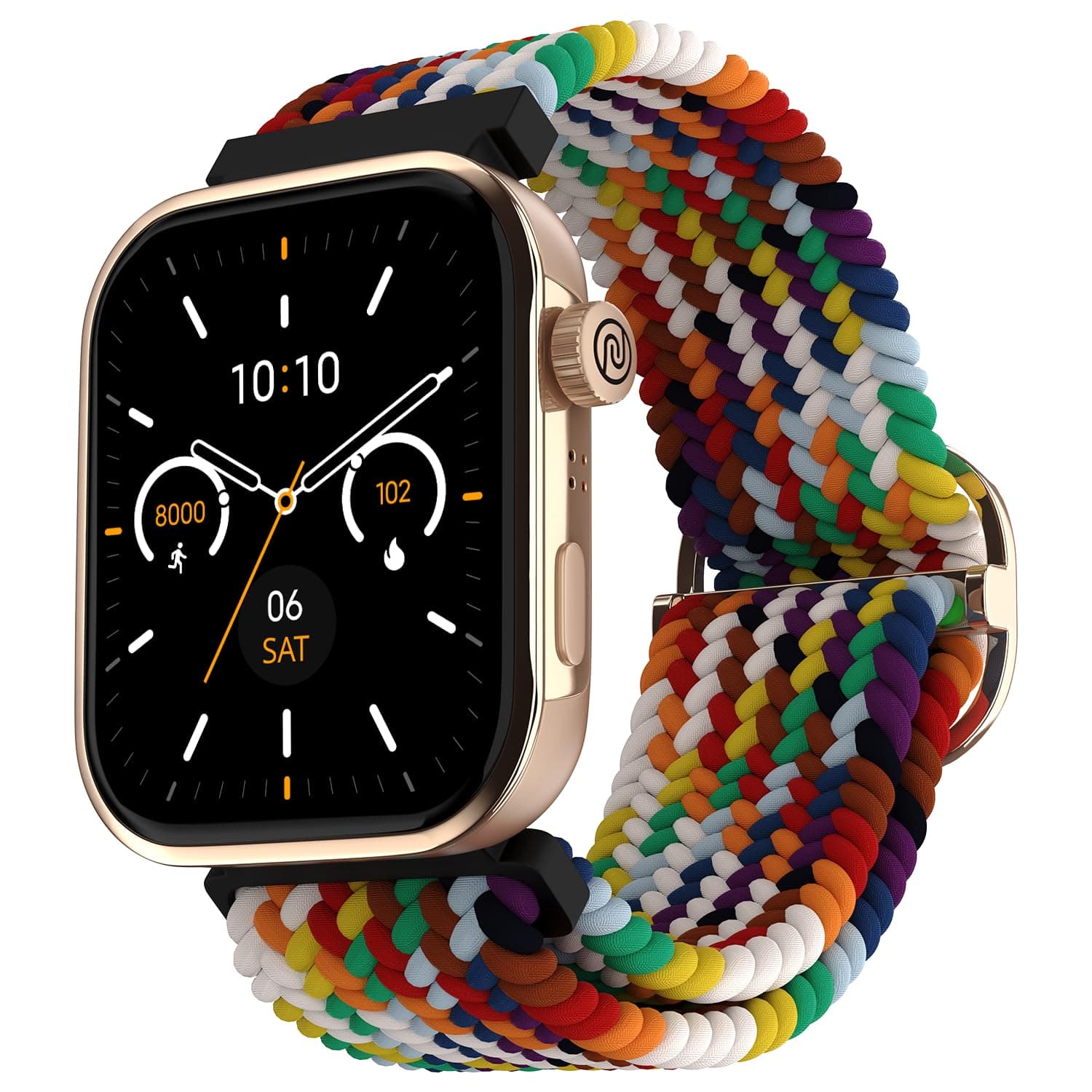 Noise Pro 5 Smart Watch with 1.85" AMOLED Display, BT Calling, New DIY Watch Faces, Ultra Personalization with Smart Dock, Productivity Suite, 100 Sports Modes and More (Rainbow Weave), Multi