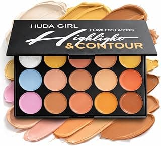 Makeup Concealer for Women 15 Colors Highlighter & Contour Face Cream Palette 25g, Full Coverage Dark Circles, Smooth Blend, Long Wear Base Makeup Products