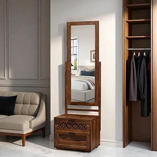 The Attic Ambient Dressing Table for Bedroom, Solid Wood, Honey Matte Finish