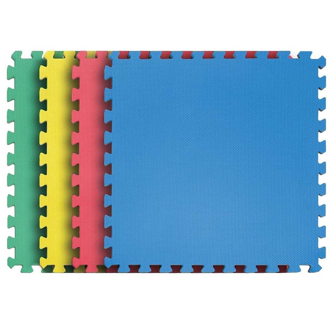 De Jure Fitness Interlocking Tiles, Kids Interlocking Play Mat, Puzzle Flooring, Floor Mats for Babies, Kids Mats for Floor, 55 x 55 cm, 10 MM Thickness (Multicolor, Set of 16)