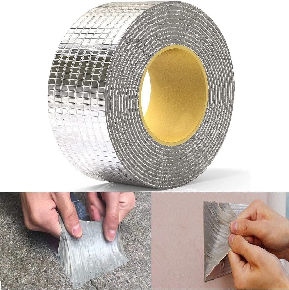 ARDAKI Leakage Repair Waterproof Tape, Perfect for Sealing Roof & Water Tank Leakage, Surface Crack, Metal & Pipe Permanent Repair Multipurpose Use (5CM x 5M, Silver)