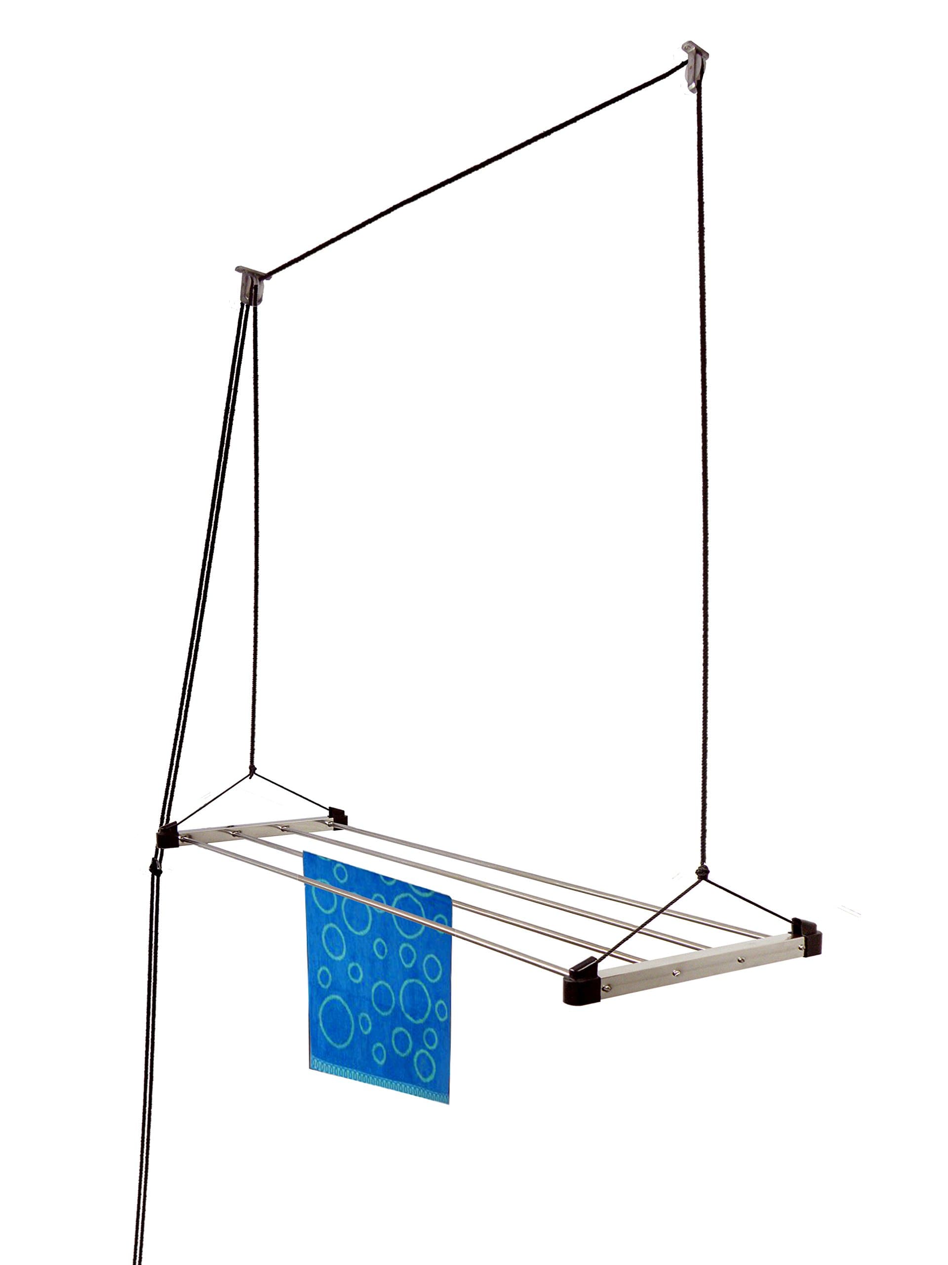 Rainbow Drywell Economy Heavy Duty Stainless (Steel 4 Pipe x 3 Feet) with UV Protected Nylon Rope Ceiling Cloth Dryer | Cloth Drying Stand for Balcony | Clothes Stand for Drying