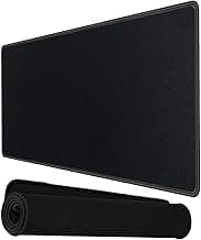 Storite 900x400x2mm Extended Gaming Mouse Pad for Laptop/Computer with Stitched Embroidery Edges and Water Resistance Coating Natural Non Slippery Rubber Base Mousepad Desk Mat - Black