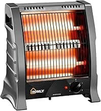 Homly Ritz 800 Watts Quartz Room Heater with Dual Heating Tubes | Dual Heating Settings For 400W & 800 W | Tip-over Protection|Cool Touch Shockproof Body with High Thermal Protection - Grey