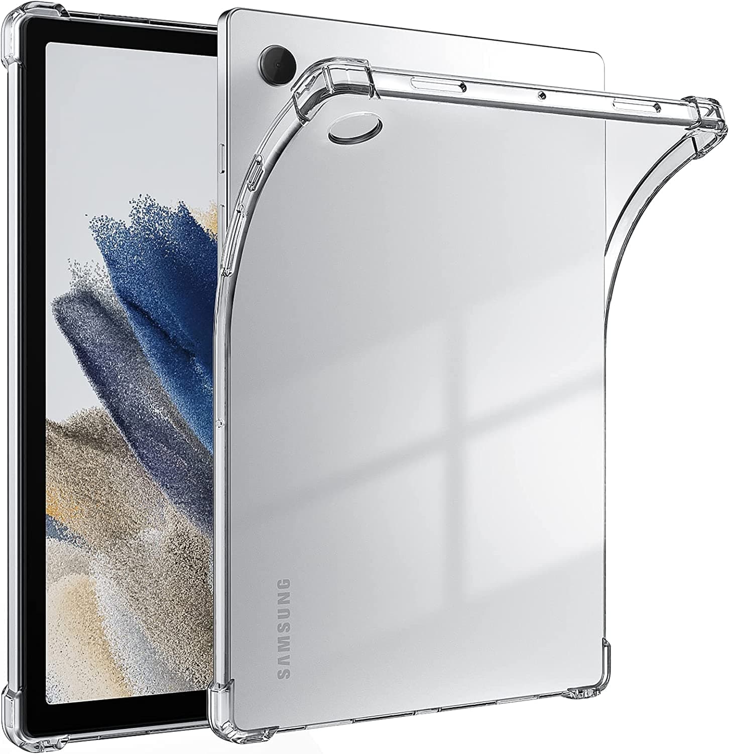 SwooK TPU Clear Case for Samsung Galaxy Tab A8 10.5 Inch 2022 (SM-X200/X205/X207) Shockproof Silicon Protective Skin Case/Slim Back Cover Shell for 10.5" Galaxy Tab A8 (Clear)