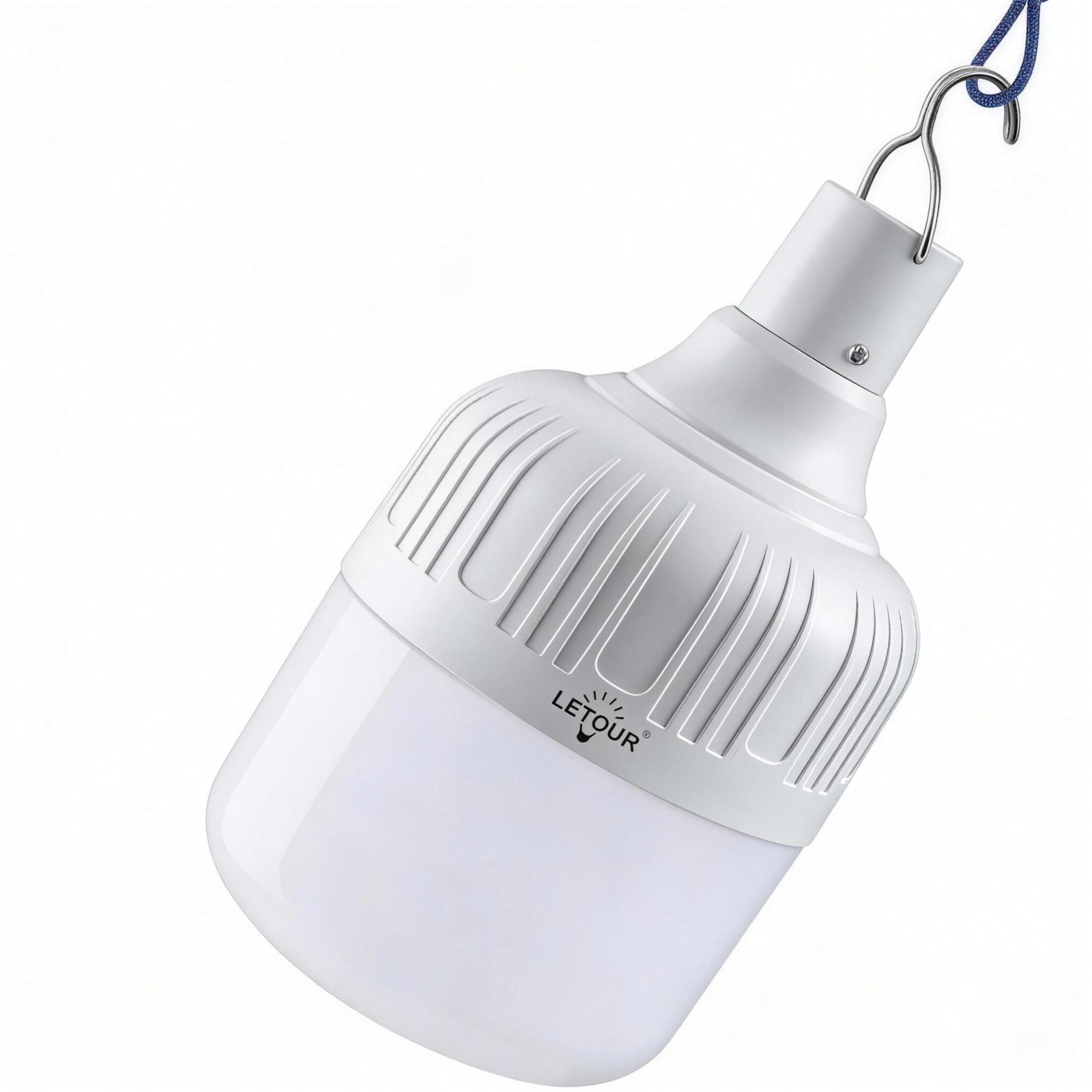 LETOUR Portable Camping LED Light Bulb, 5000 Lumens Hanging Lantern, 8800mAh Large Capacity Battery USB Rechargeable 5 Dimming Level for Camping Patio Garden BBQ Emergency