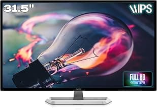 Acer EB321HQ 31.5 Inch (80.01 Cm) IPS Full HD Backlit LED LCD Monitor I 300 Nits Brightness I HDMI, VGA Ports I Eye Care Features, Blue Light Filter, Flickerless (Black)