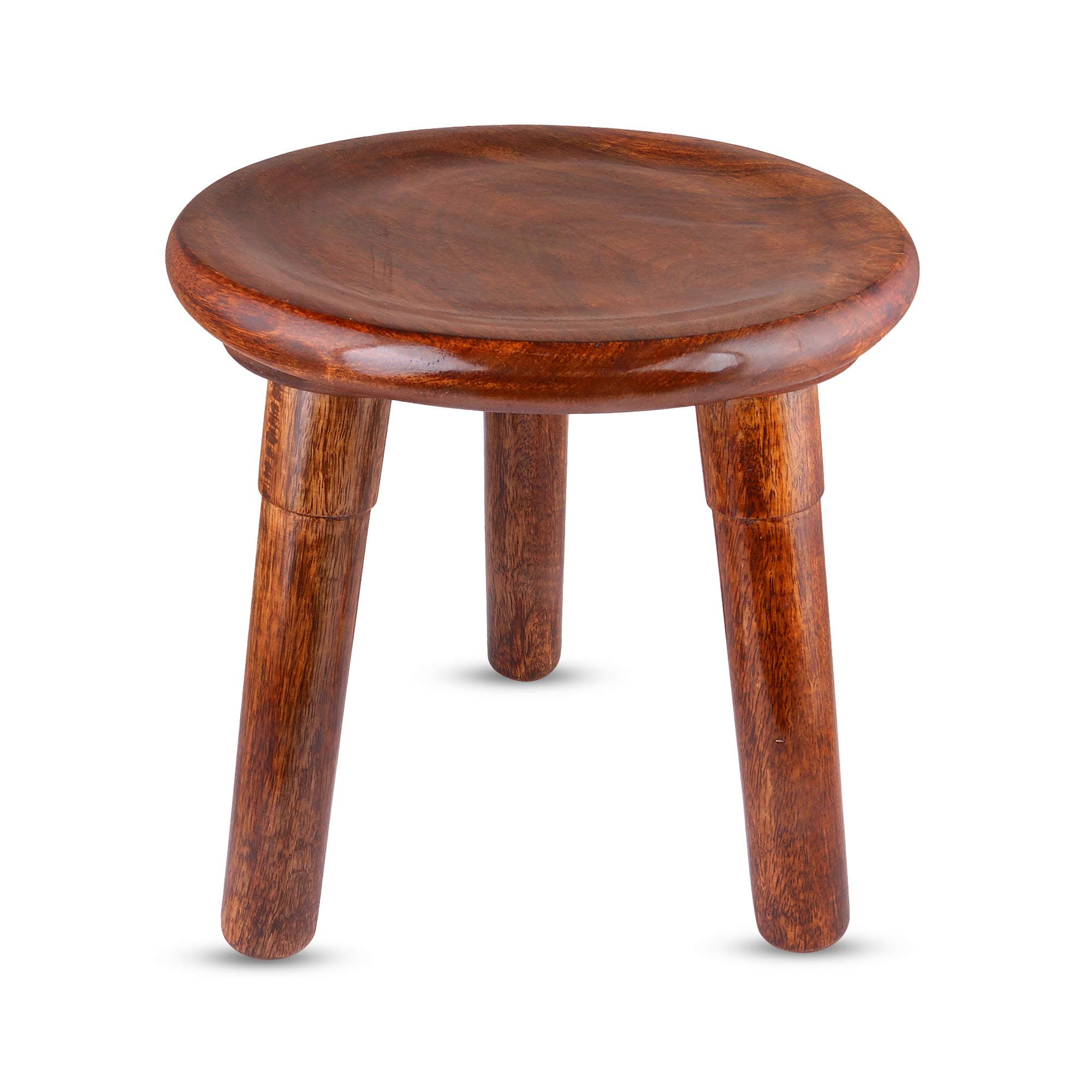 vudy Portable 3 Legs Stool | End Table | for Living Room Side Corner Table | Office | Décor | Outdoor- Brown (Brown)