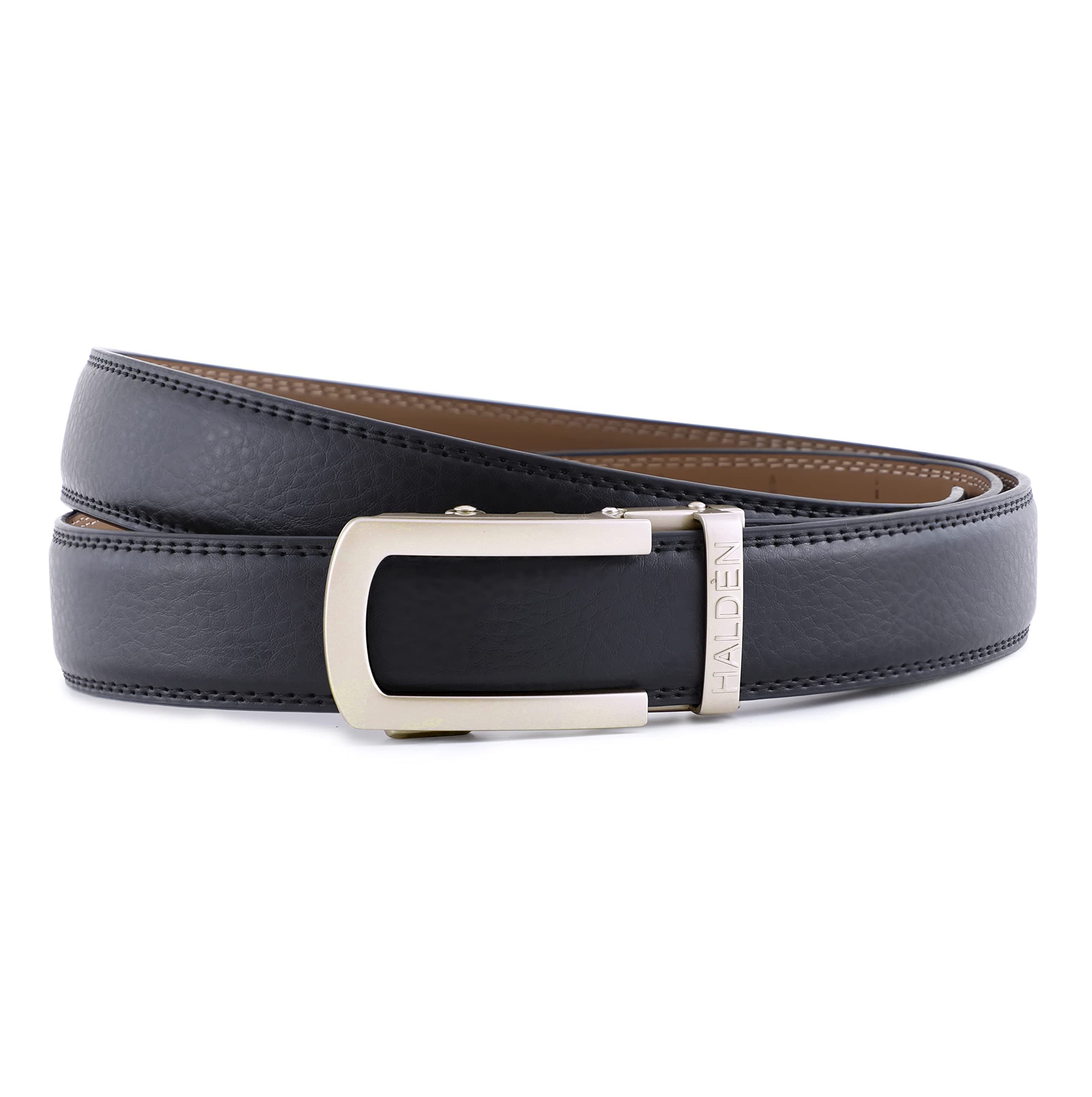 HALDEN FALCON Belts For Men Casual (Free Size Fits Up to 44 Inch Waist) Ratchet Straps, Unique Magnetic Auto-lock Buckle Jeans Belt Men Leather