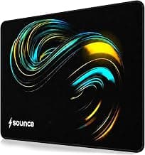 Sounce Gaming Mouse Pad 230x190x3mm |Speed Surface, Non-Slip Rubber Base, Waterproof Lycra Cloth, Precision Control for Laser & Optical Mice, Home Office Desk Mat (Jet Black)