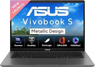 ASUS Vivobook S14, Intel Core Ultra 5 225H, Intel iGPU,16GB RAM,512GB SSD,FHD+,14",60Hz,Windows 11,M365 Basic (1Year)*,Office Home 2024,Matte Gray,1.4 Kg, S3407CA-LY057WS, Metallic Design Laptop