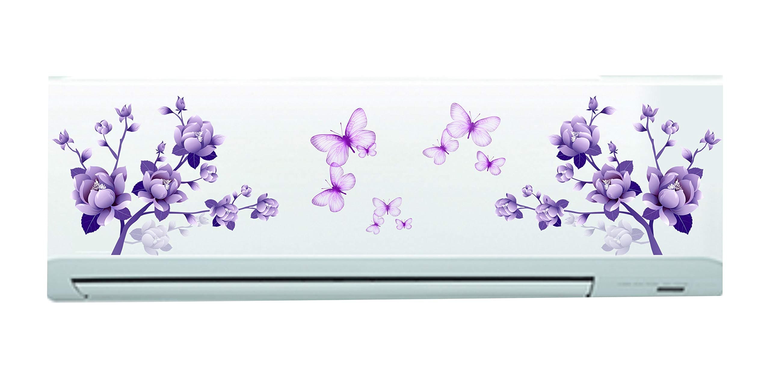 DivineDesigns Vinyl Colorful Butterflies Air Conditioner Sticker for Home Living Office, Fridge Sticker - Pack of 1 (Multicolor, Standard Size, Fit for All Models/Sizes/Brands)