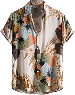 Leriya Fashion Men's Rayon Regular Fit Casual Shirt | Stylish | Printed| Formal|Solid Short Sleeve | Trendy | Summer-Button Down (Available in Plus Size)
