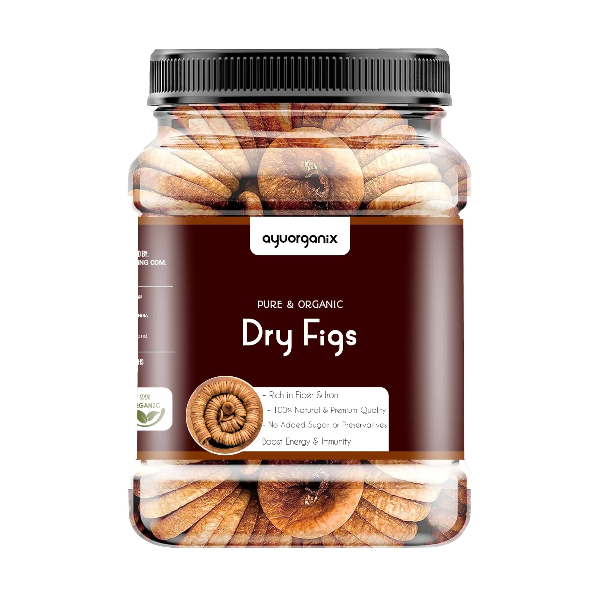 AYUORGANIX Premium Dry Figs 415g | Natural Afghani Anjeer | High Fiber Healthy Dry Fruits | Soft, Fresh & Delicious Figs for Daily Snacking