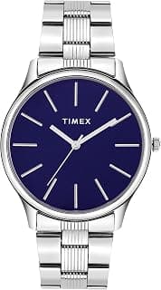 TIMEX TIMEX Analog Watch for Man with Blue Round Dial & Silver Stainless Steel Bracelet Band Water Resistant Men's Wrist Watches - TWTG73SMU01