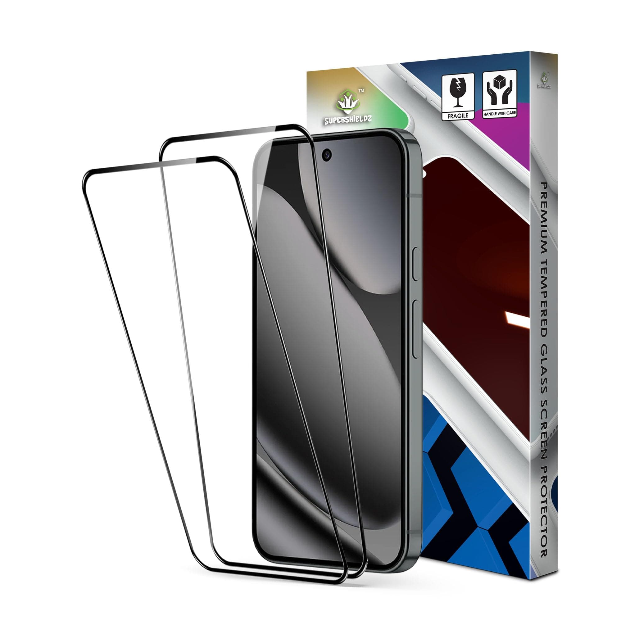 Supershieldz Youtuber's Choice Series Tempered Glass Screen Protector Guard for Google Pixel 10 Pro XL / 9 Pro XL – 2 Pack