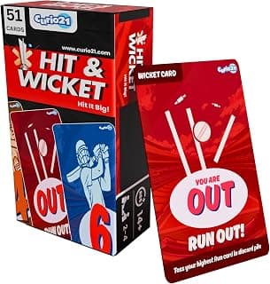 Hit & Wicket Cricket Card Game for Kids, Teens, Adults & Families | Perfect Indoor Fun Activity | Birthday/Return Gifts for Boys & Girls | Fast-Paced Strategy | 2–4 Players
