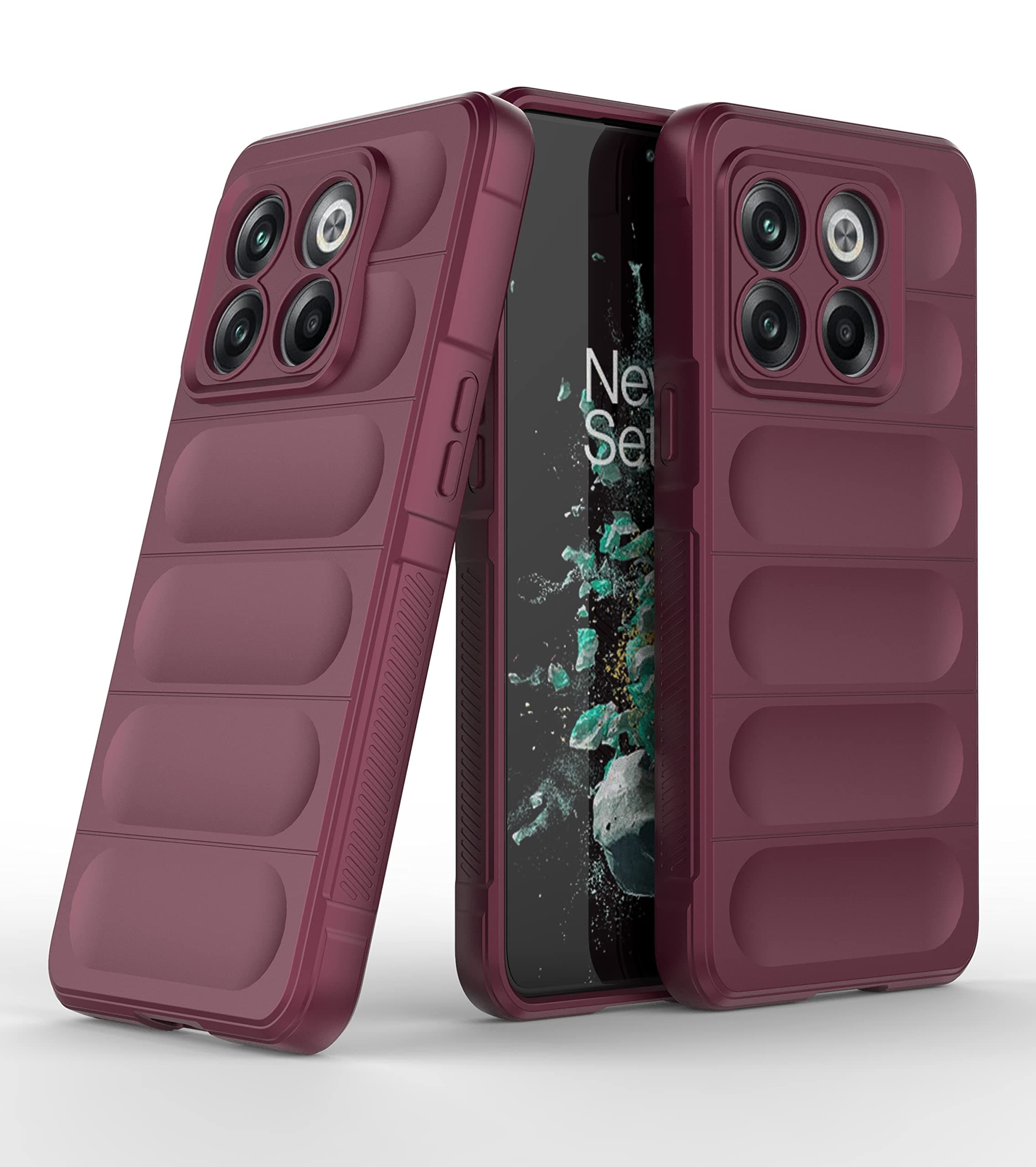 Amazon Brand - Solimo Mobile Cover for OnePlus 10T (Silicone_Plum)
