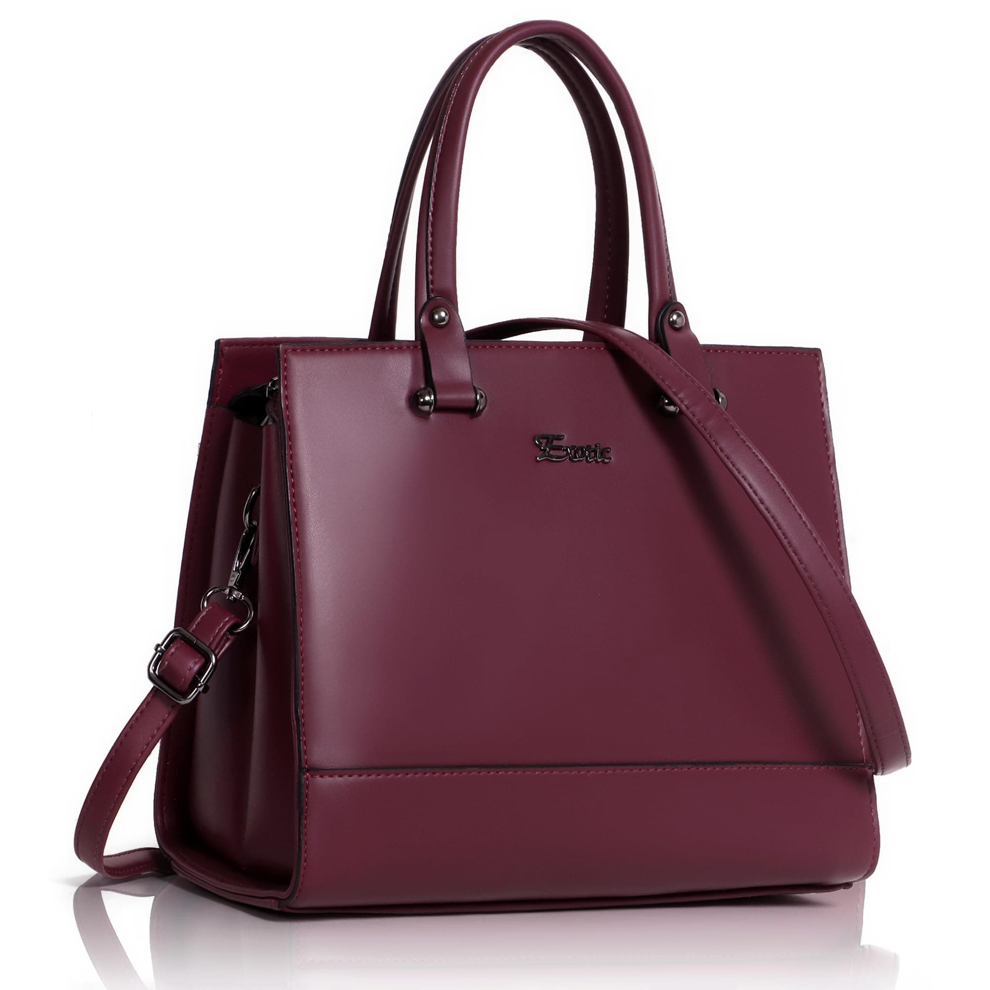 EXOTIC Women Feminina Solid Top Handle Tote Hand Bag