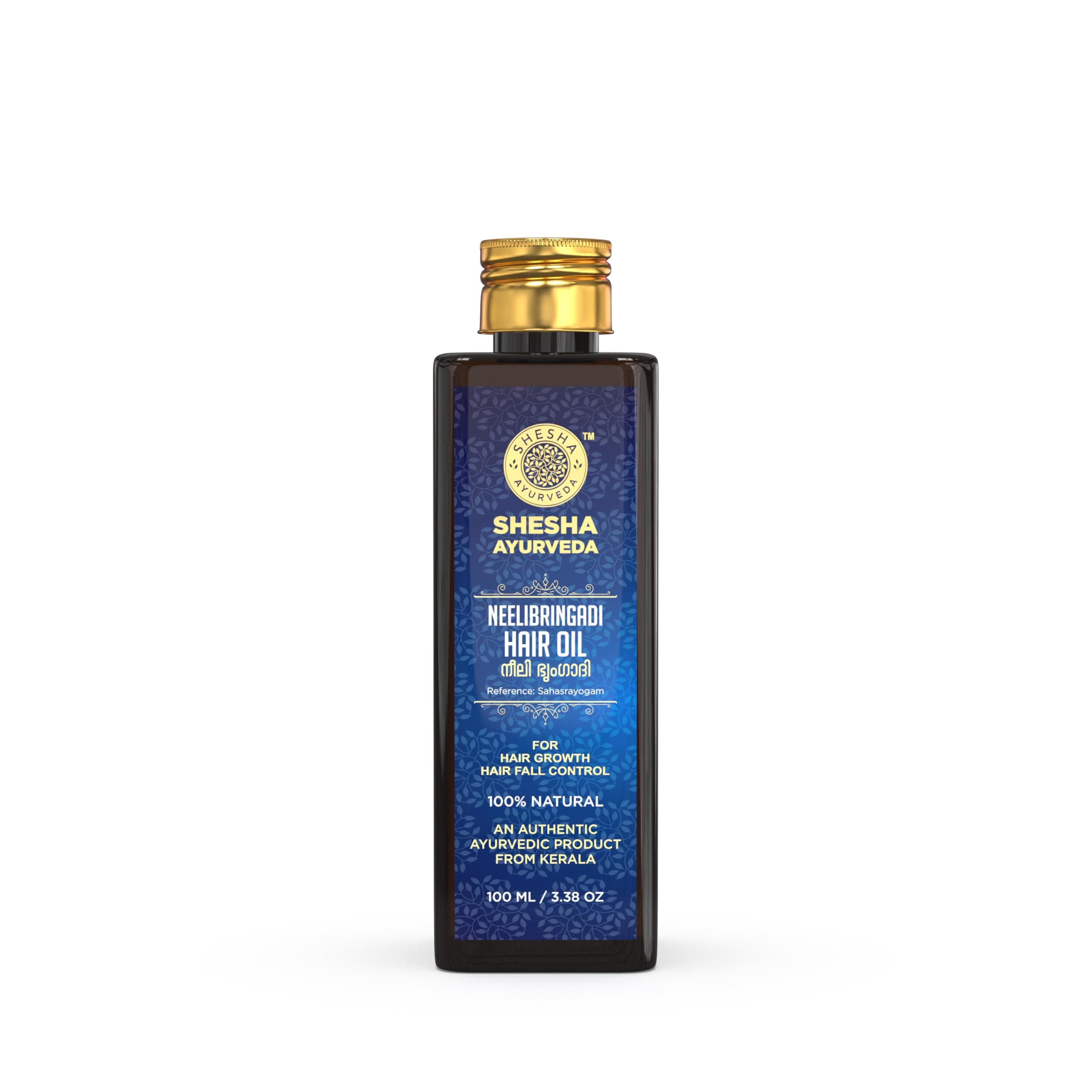 SHESHA AYURVEDA Neelibringadi Ayurvedic Hair Oil For Hair Growth And Hair Fall Control From Kerala (100Ml).