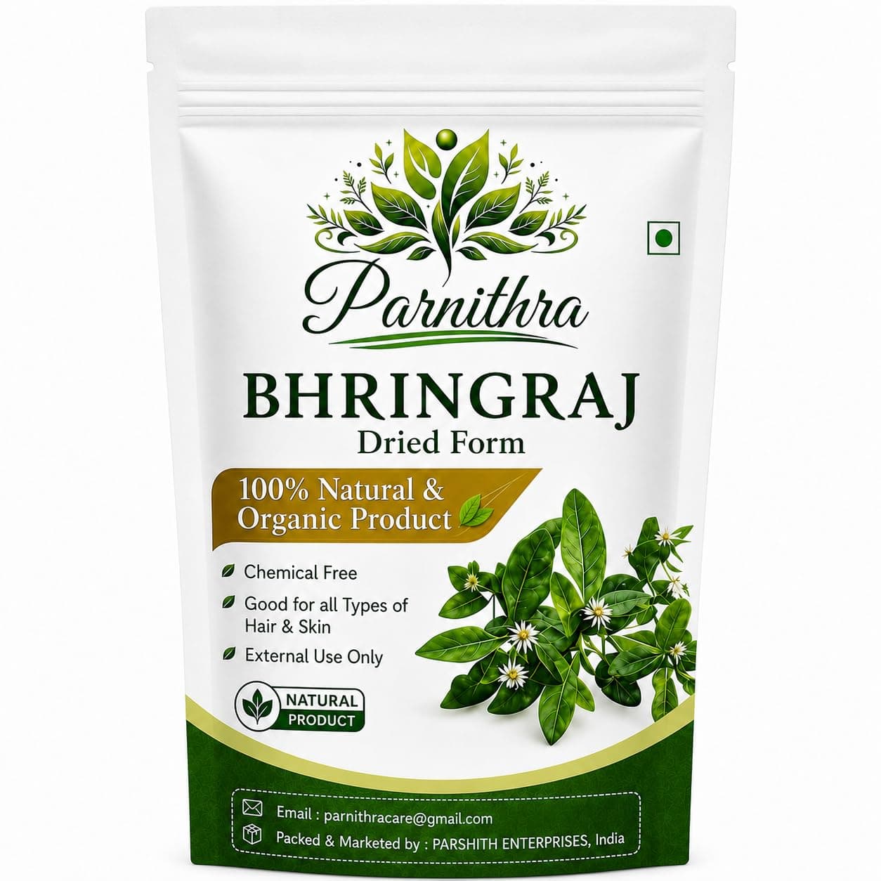 Organic Raw Bhringraj Leaves 300g | Eclipta Alba Dry Leaves for Hair Growth, Hair Fall Control & Scalp Care | Ayurvedic Herbal Hair Care, Skin Nourishment | 100% Pure Natural, Raw Form