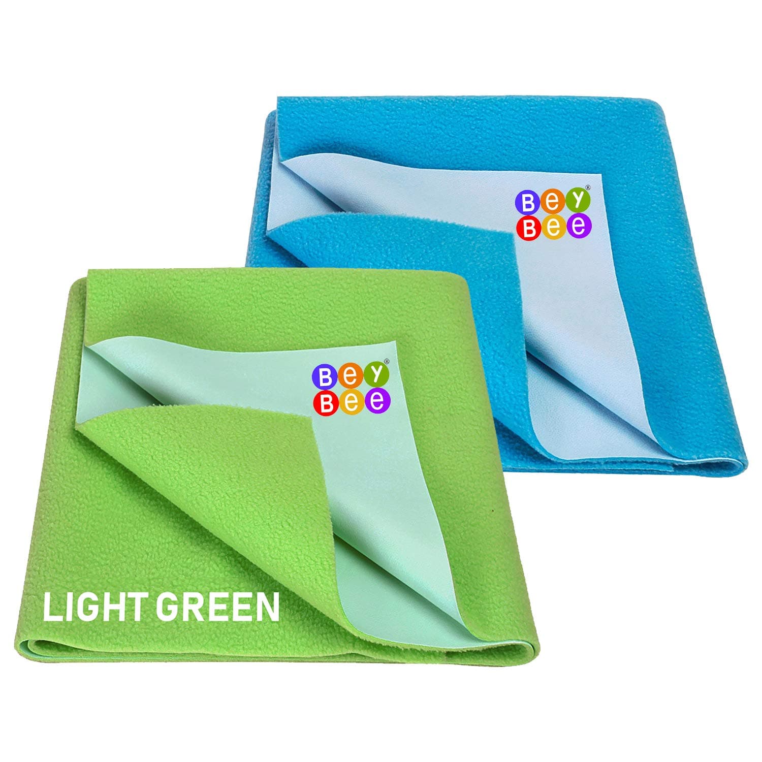 Beybee Waterproof Bed Protector Dry Sheet Gifts Pack, Large, Pack of 2, Light Green/Firoza