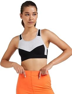 Van Heusen Women’s Cotton Sports Bra | Racerback | Medium Impact | Anti‑Bacterial Tech | Keeps you dry and Fresh | Sweat Absorbent | Ideal for Workout & Gym | Lightly padded | Slip -on Bra| Style 44004|Available in Pack of 1 & 2