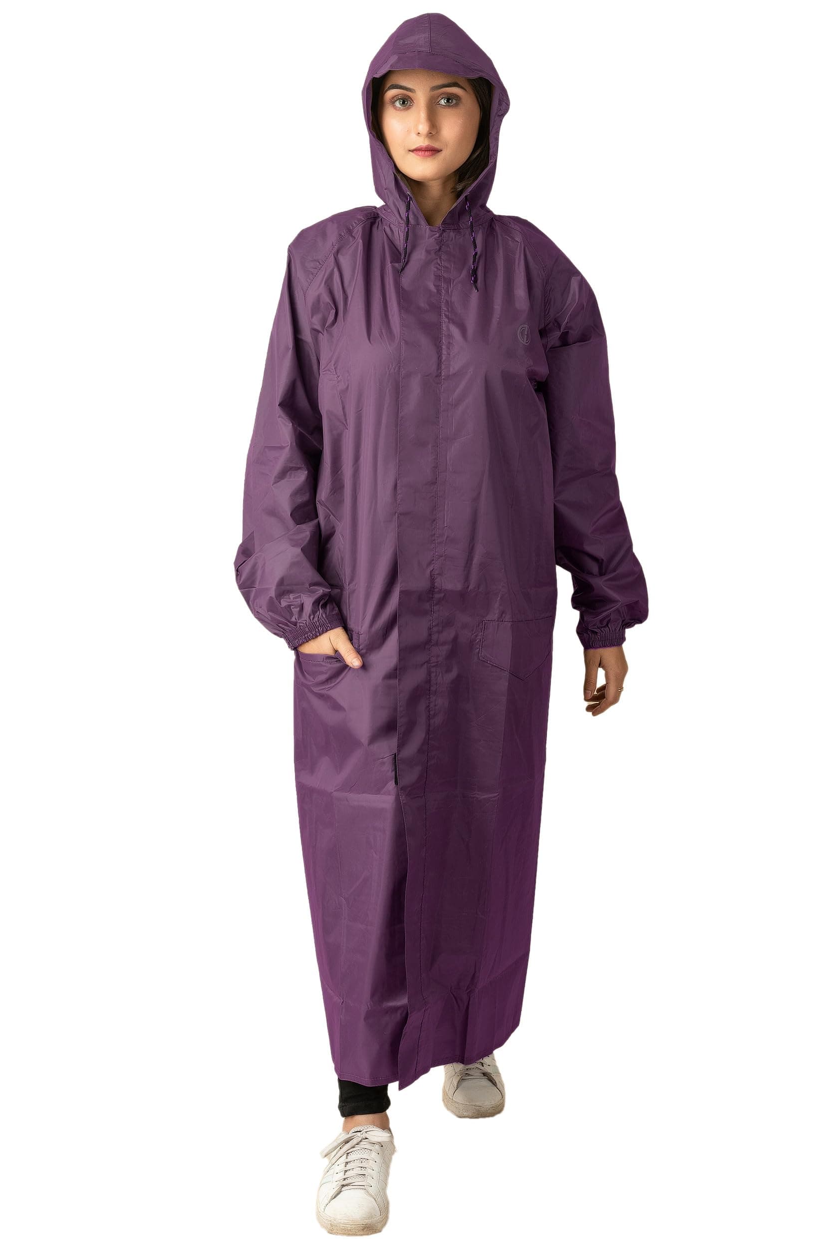 THE DRY CAPE ; LET IT RAIN Women’s Waterproof Rain Coat | Packable, Full Length with Hood & Pockets | Urban Commuter Rainwear
