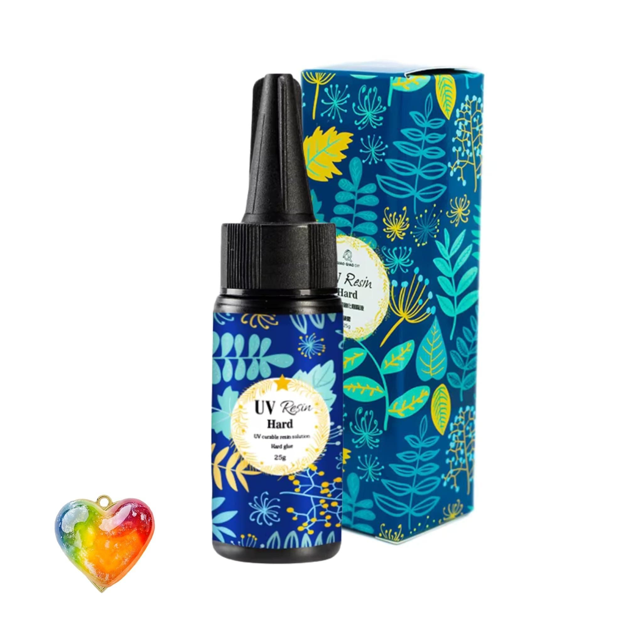 25gm Hard type UV Resin| Cures quickly under UV/LED light Sunlight Activated | Jewellery, Pendants, Charms DIY Art & Craft Projects | Transparent, Glossy Finish|Ready-to-use formula, no mixing required