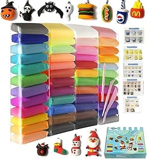 Eclet 24 Air Dry Clay, Colorful Children Soft Clay, Creative Art Crafts, Gifts for Kids-Multi Color. Non-Toxic Modeling Magic Fluffy Foam Bouncing Clay Putty Kit for Kids with Tools