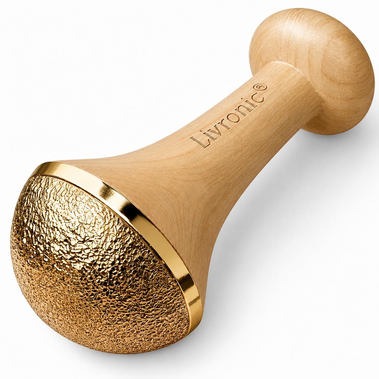 Livronic® Kansa Vati Foot Massager | Kansa wand foot massager with Teak Wood Handle | Ayurvedic Bronze Kasya Vatki / Kansya Bowl (Katori) Vati | Detox, Foot Relaxation & Stress Relief Tool | Swakansa (Large)