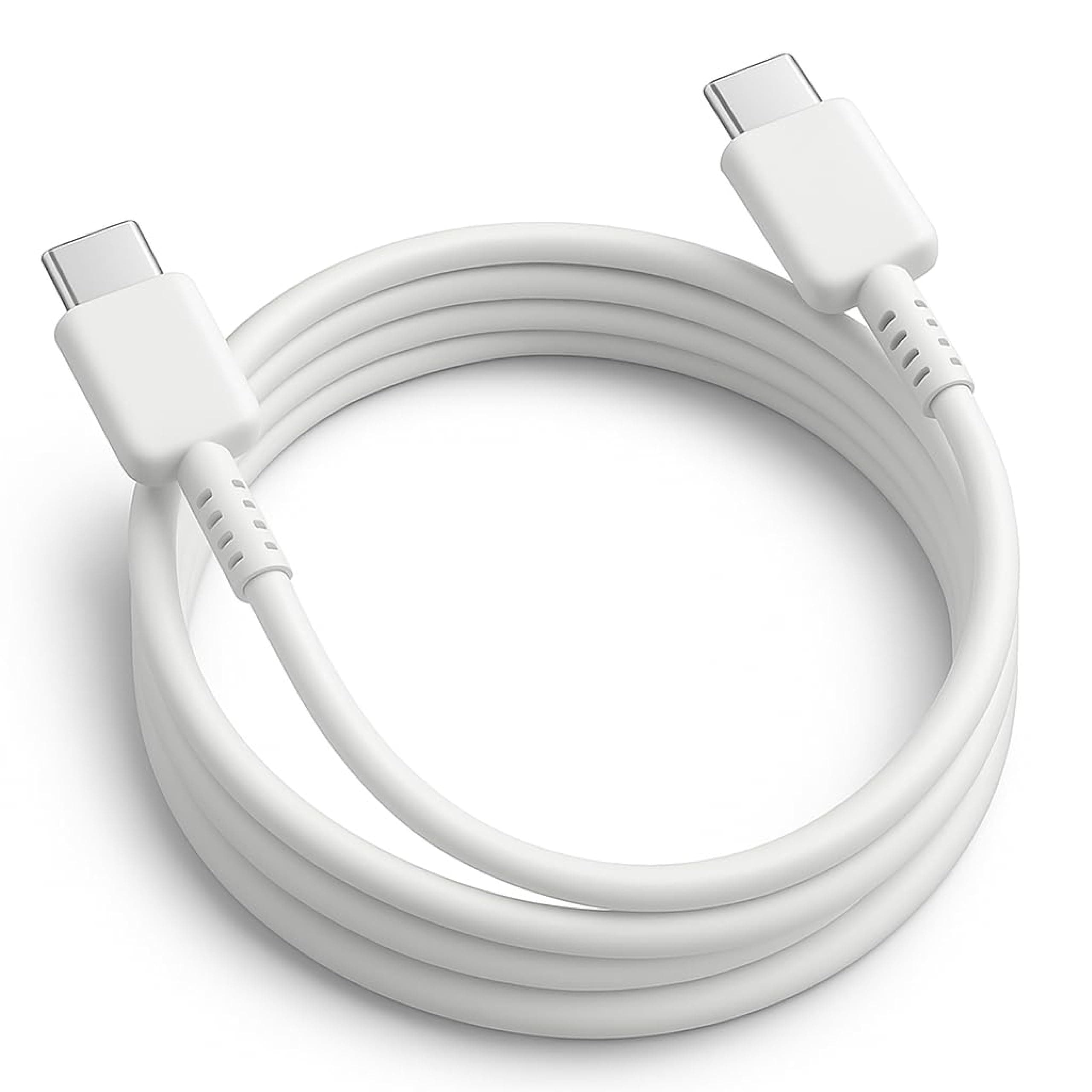 Samsung Superfast Original 25W Type C to C Charging Cable High Speed Data Transfer Compatible with Samsung M35/M15/F15/A15/A14/M14/F14/M34/F34/A34/A54/S21 Fe/S22/S23/S24/S25/S26Plus Ultra,Tablet-White
