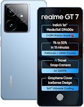 realme GT 7 (IceSense Blue,12GB+512GB) | India's 1st MediaTek Dimensity 9400e Chipset | Strongest Battery Combo 7000mAh + 120W | AI 4K 120FPS Travel Camera | 360° Cooling IceSense Design with Graphene