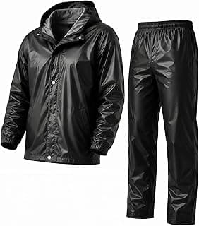 CAMISON Mens Raincoat Suit with Pant Set Eluxia Series | Waterproof Lightweight Breathable Rain Wear | Elastic Cuff & Waterproof Zipper Raincoat for men waterproof