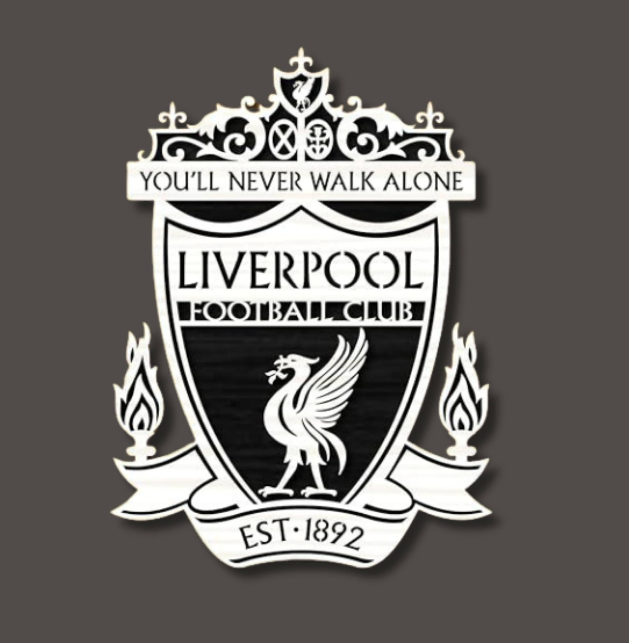 TWIGGY Wooden Football Club Logo Wall Decor | Stylish Hanging Plaque for Living Room, Bedroom, Kitchen & Office | Premium Aesthetic Gift for Football Lover (Liverpool F.C.,White Oak Multilayer Finish)
