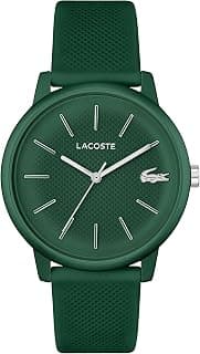 Lacoste Lacoste.12.12 Move Qtz Basic Green Round Dial Men's Watch|Green Silicone Material|Multi Color Band - 2011238
