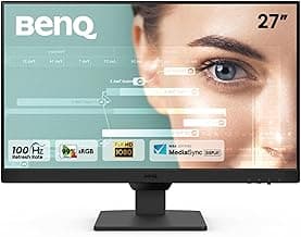 BenQ GW2790 27" (68.58 cm) 1920x1080p FHD IPS Monitor| 100Hz|99% sRGB|Eye-careU|HDMI|Display Port|Bezel-Less|Eyesafe|VESA MediaSync|B.I.|Low Blue Light+| 2Wx2 Built-in Speakers|VESA Wall Mount(Black)
