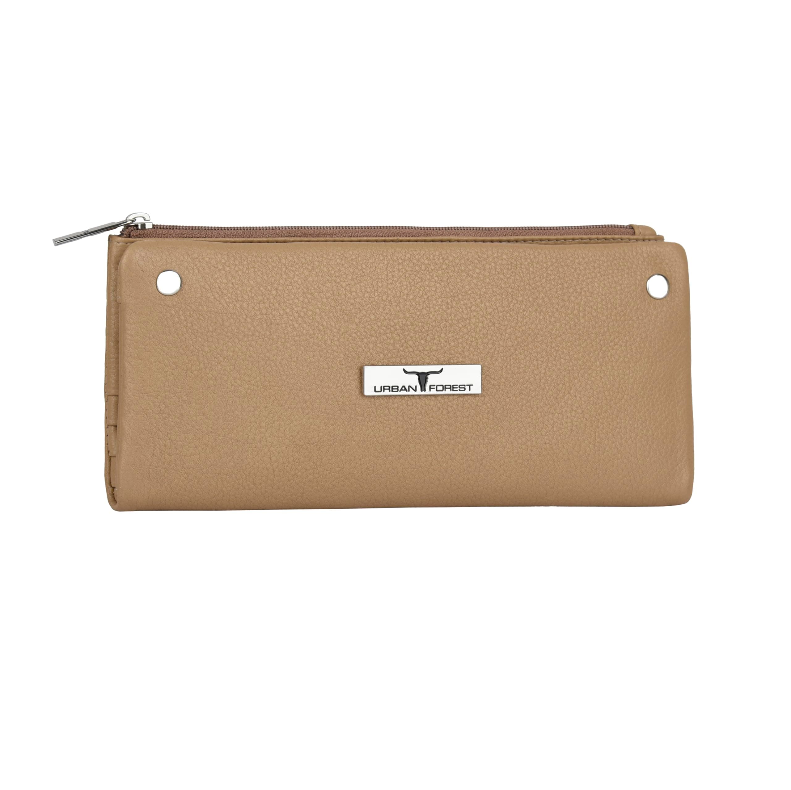 URBAN FOREST Fiona Beige Leather Wallet for Women