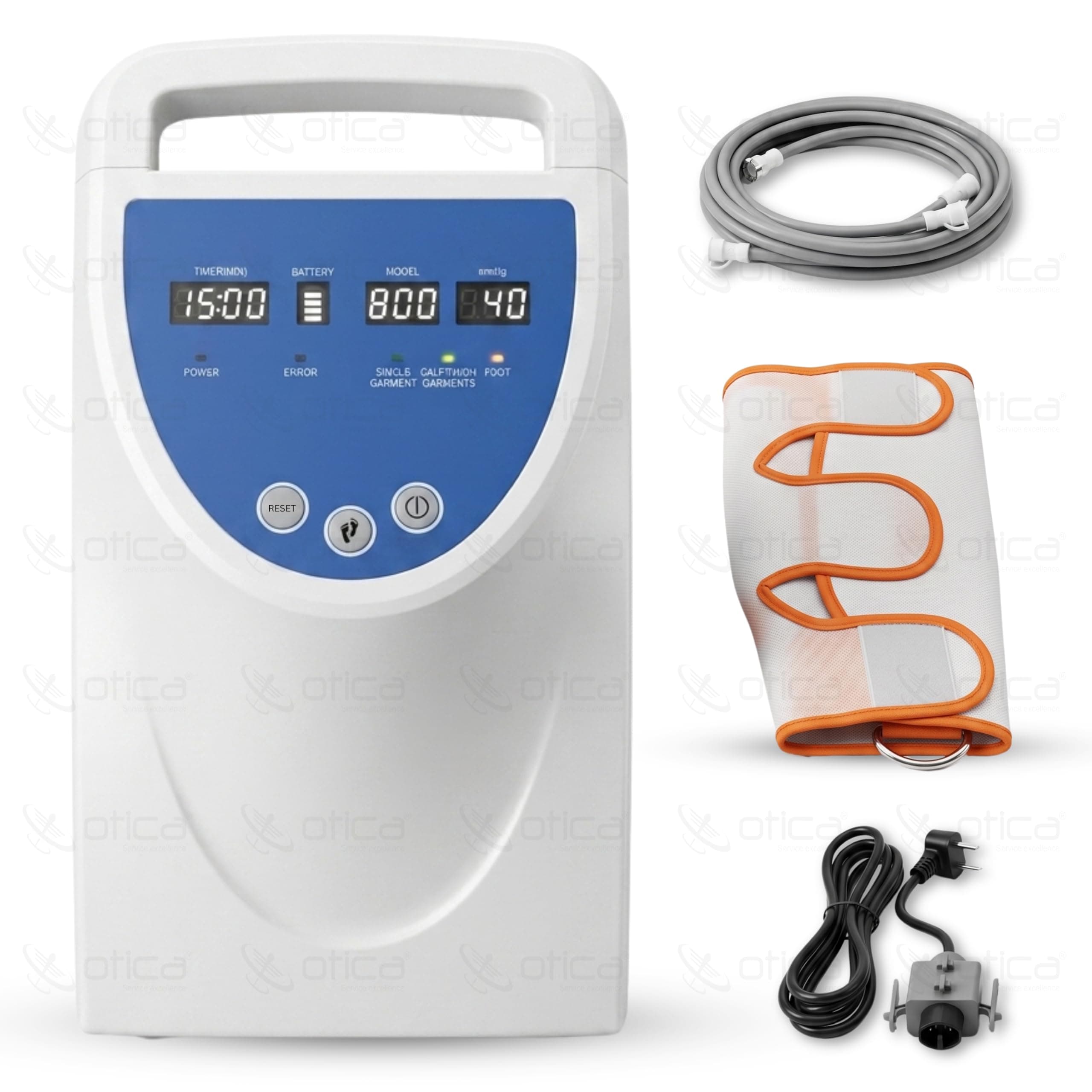 OTICA DVT Pump for Legs Hospital Homecare Intermittent Compression Pump | Easy one-button DVT pump with 40 mmHg preset pressure, quiet operation sleeve compatibility for hospital and homecare MHH800