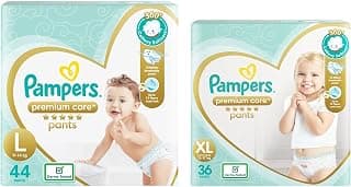 Pampers Premium Care Pants Diapers, Large, 44 Count & Pampers Premium Care Pants Diapers, X-Large, 36 Count