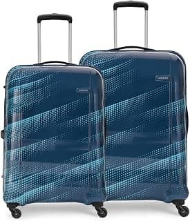 Aristocrat Force (66 cm+76 cm) Acrylonitrile Butadiene Styrene(Abs) Pack of 2 (Medium+Large) 4 Spinner Wheels Hardsided Scuba Blue Suitcase Sets | 3-Year Warranty