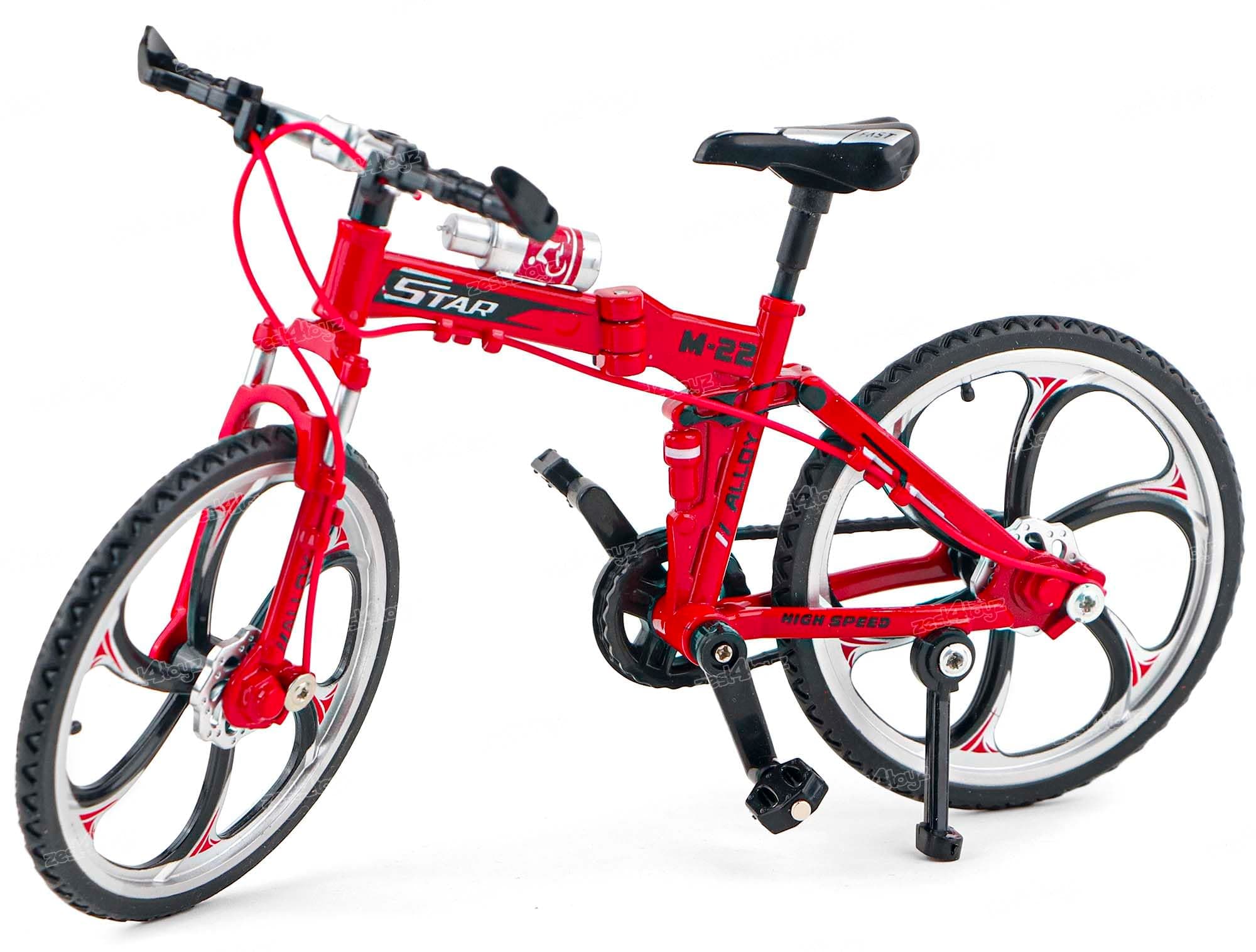 Zest 4 Toyz Metal Model Bicycle Toy for Kids Die cast Mountain Bicycle Racing Cycle Cross Mountain Bikes Toys for Boys Girls - Red