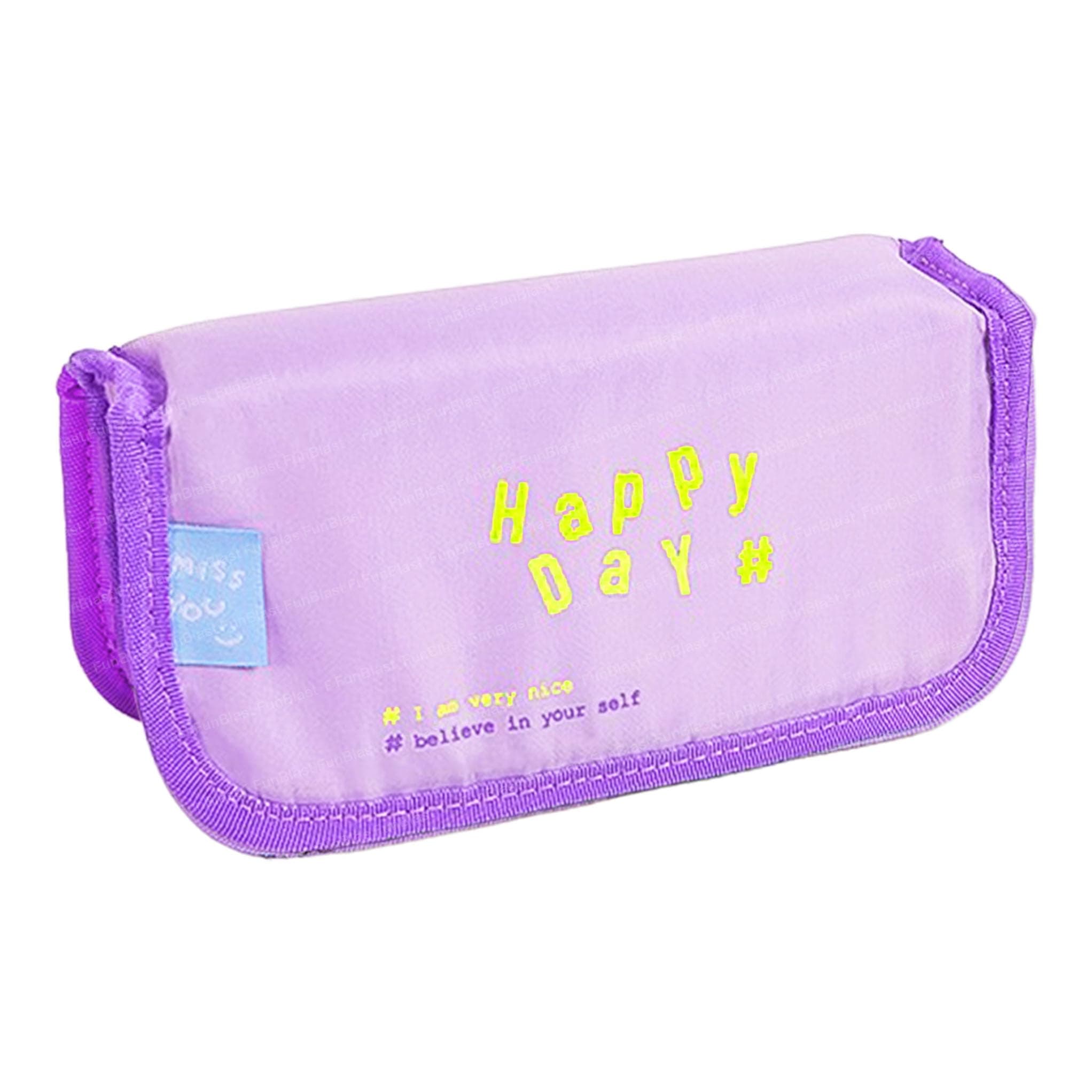 FunBlast Pencil Pouches – Kawaii Pencil Pouch, Aesthetic Pencil Case Organizer, Large Capacity Stationary Organizer Case, Multipurpose Zipper Pouch for Kids & Adults (Purple)