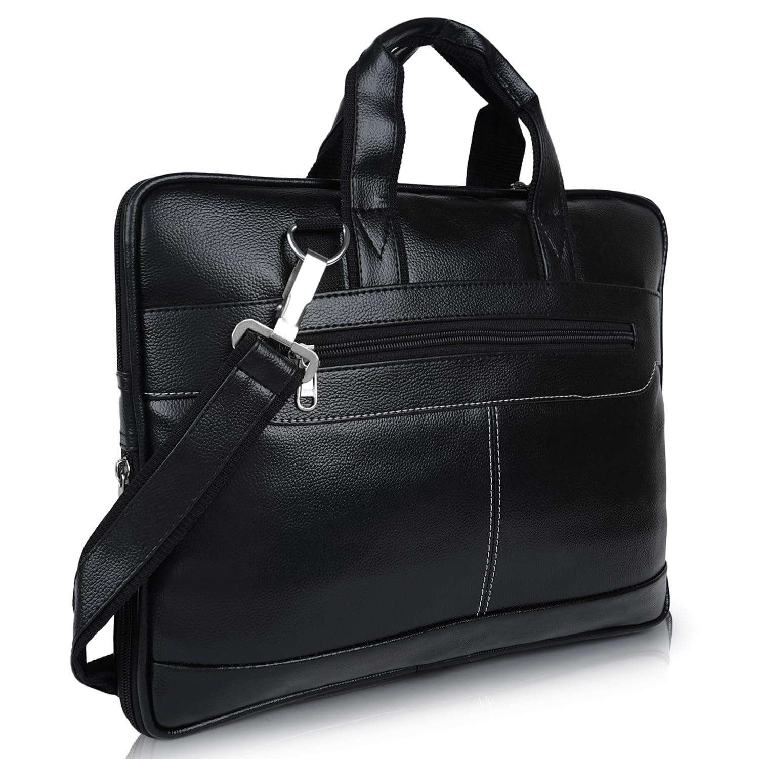 Martucci Laptop Messenger Bag - Laptop Bag for Men, PU Leather Expandable,Multiple Organisers,Detachable Unisex Formal/Casual/Office Use Hand Bag,Supports Laptop Upto 15.6 inches (Black)