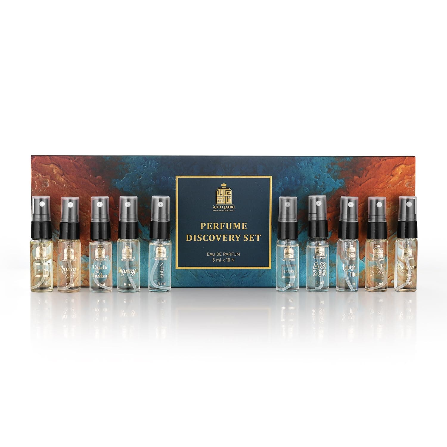 Adilqadri Discovery Perfume Set for Men & Women | Trial Pack of 10 x 6ml Pocket Perfumes | Fresh Scent Eau De Parfum | Long-Lasting Fragrance | 60ml | for Men & Women