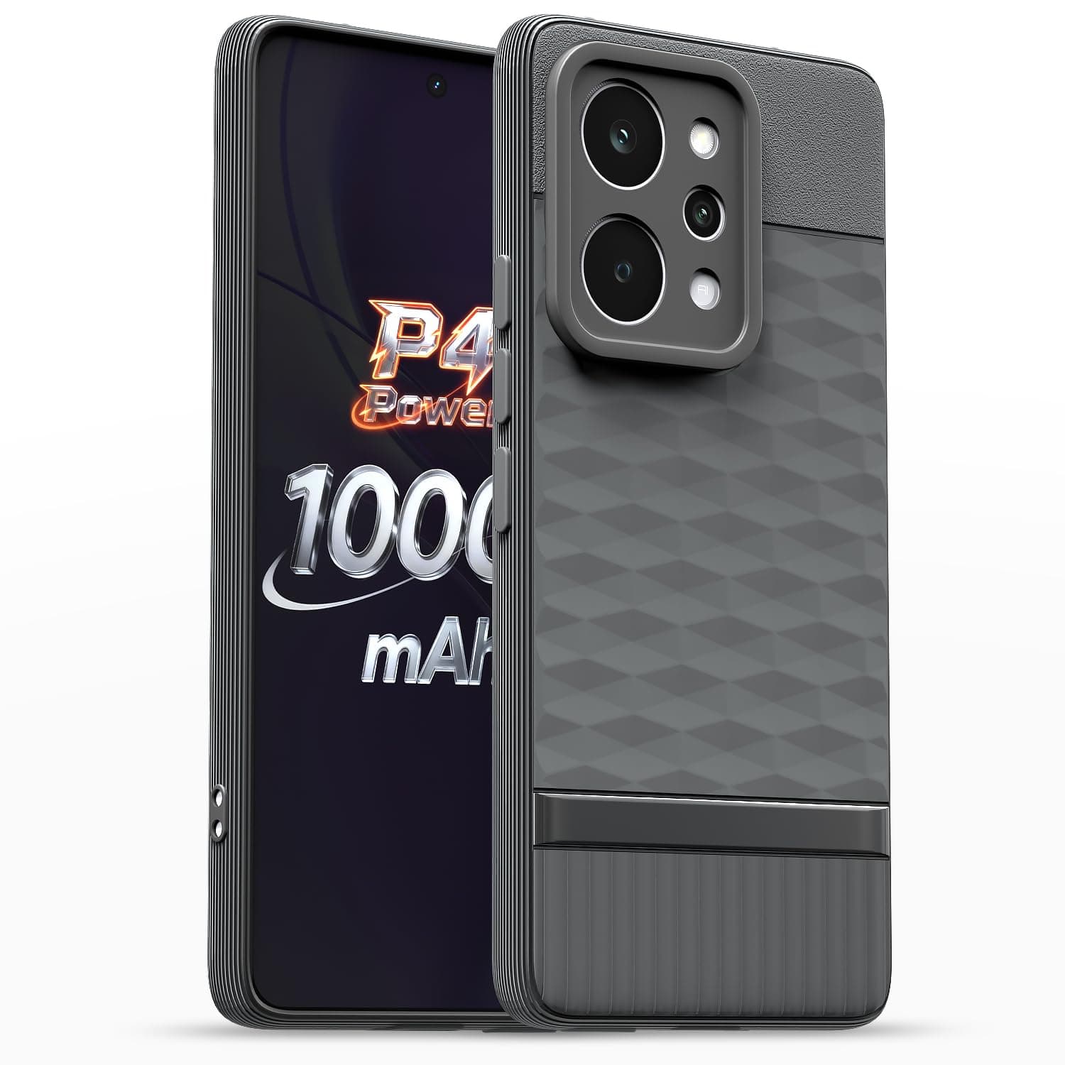 Outlouders Back Cover for Realme P4 Power 5G | Full Camera Protection | TPU Soft Flexible Shockproof Bumper Case (Grey)